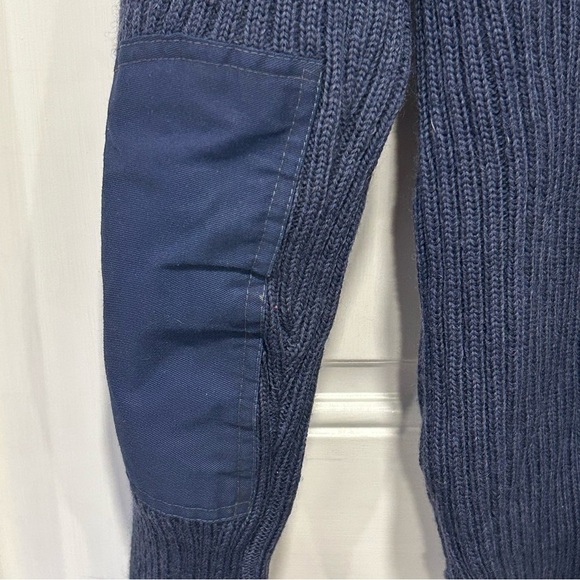 VTG Brigade Quartermaster Blue Wool V-Neck “Woolly Pully” Sweater Military Sz 42 - Picture 7 of 8